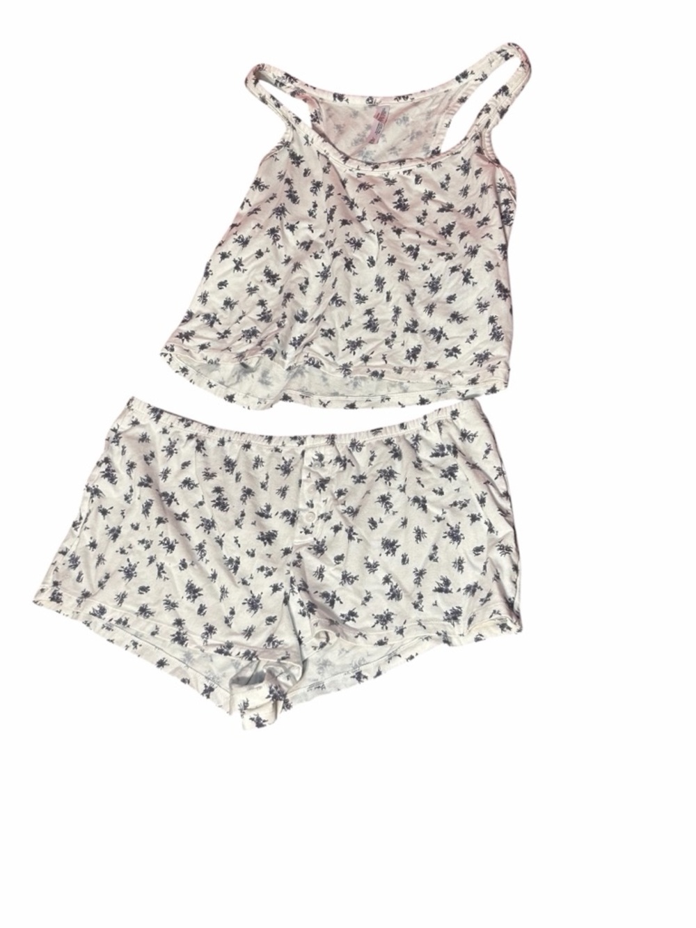 Wild Fable White Floral Pajama Tank & Shorts Set Size Large